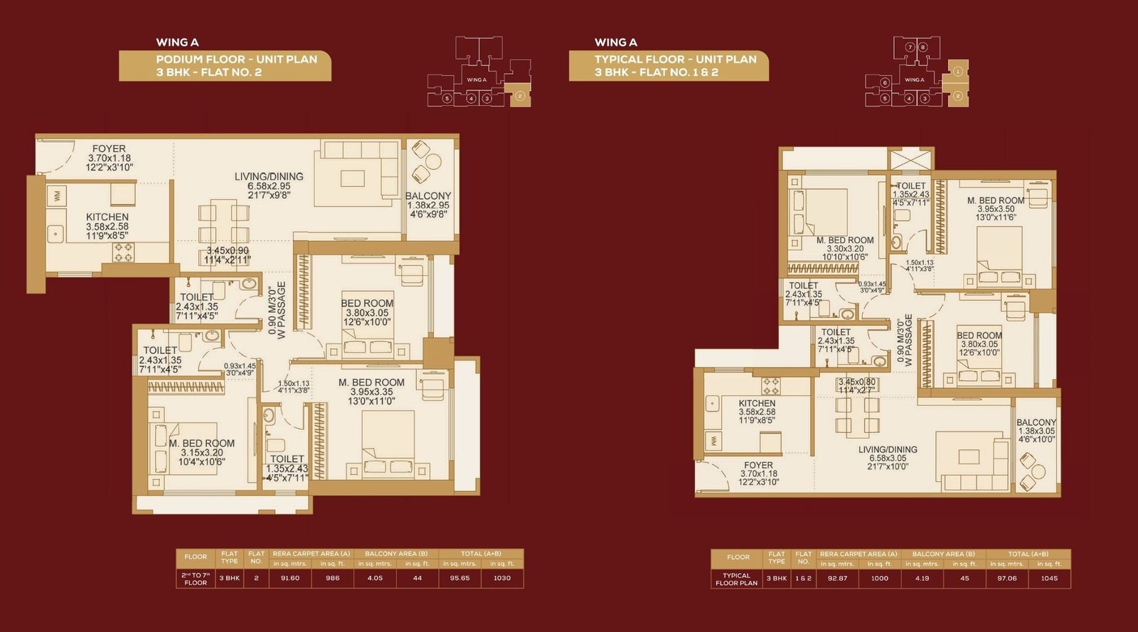 Dosti-604-Podium-Unit-Floor-Plan-Wing-A-3-BHK